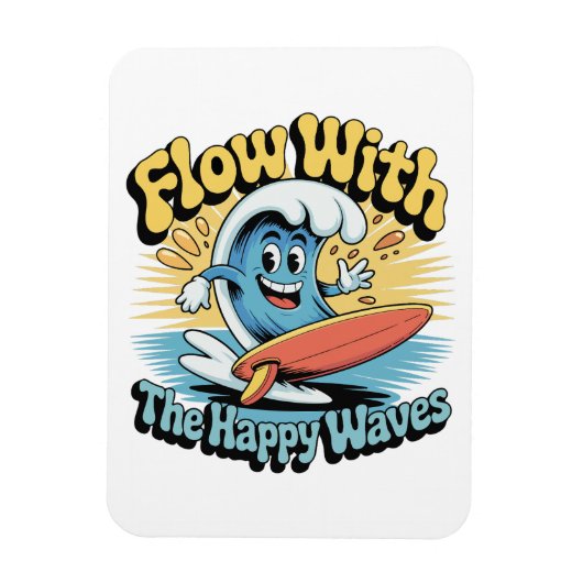 Flow With The Happy Waves Koelkast  Magneet (Verticaal)