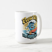 Flow With The Happy Waves Retro Surf Mug Koffiemok (Voorkant rechts)