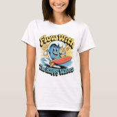Flow With The Happy Waves Retro Surf Vibes Women's T-shirt (Voorkant)