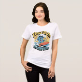 Flow With The Happy Waves Retro Surf Vibes Women's Tri-Blend Shirt (Voorkant volledig)