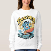 Flow With The Happy Waves Retro Surf Vibes Women's Trui (Voorkant)