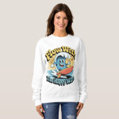 Flow With The Happy Waves Retro Surf Vibes Women's Trui (Voorkant volledig)