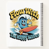 Flow With The Happy Waves Surf Journal Notitieboek (Achterkant)