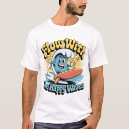 Flow With The Happy Waves Surf Style Men’s Tee T-shirt