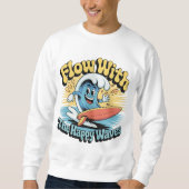 Flow With The Happy Waves Surf Style Men’s Tee Trui (Voorkant)