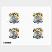 Flow With The Happy Waves Waterproof Sticker (Vel)