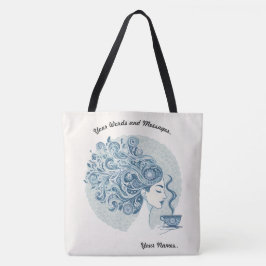 Flow Woman Art – Blue Tegel Fusion Tote Bag
