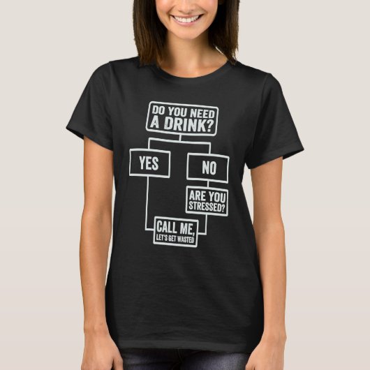 Flowchart Do You Need A Drink Monday Work 1 T-shirt (Voorkant)