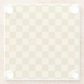 Flowe Checkered Pattern - No. 02 Glazen Onderzetter (Achterkant)