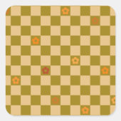 Flowe Checkered Pattern - No. 02 Vierkante Sticker (Voorkant)