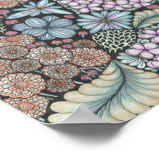 Flower1 doodle print 8x8in (Hoek)