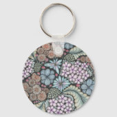 Flower1 en Butterfly doodle kunst sleutelhanger. Sleutelhanger (Voorkant)