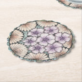 Flower2 doodle art onderzetter. kartonnen onderzetters (Gekanteld)