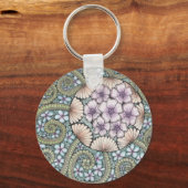 Flower2 en flower3 doodle art keyring. sleutelhanger (Voorkant)