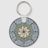 Flower2 en flower3 doodle art keyring. sleutelhanger (Achterkant)
