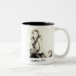 Flower2, Mode Tekening uit de jaren '70 Tweekleurige Koffiemok