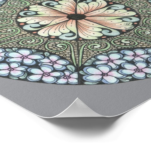 Flower3 doodle art print 8x8in. (Hoek)