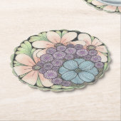 Flower4 doodle art onderzetter (Gekanteld)