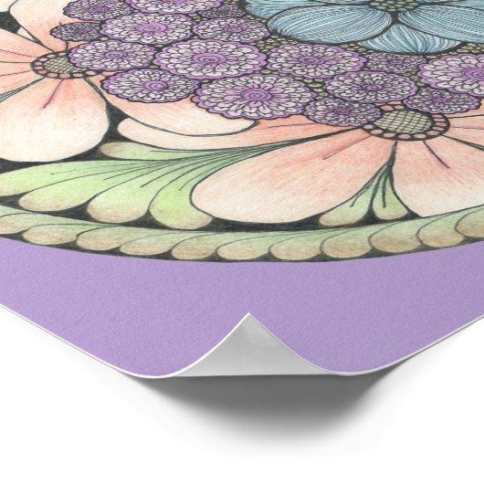 Flower4 doodle art print 8x8in. (Hoek)