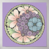 Flower4 doodle art print 8x8in. (Voorkant)