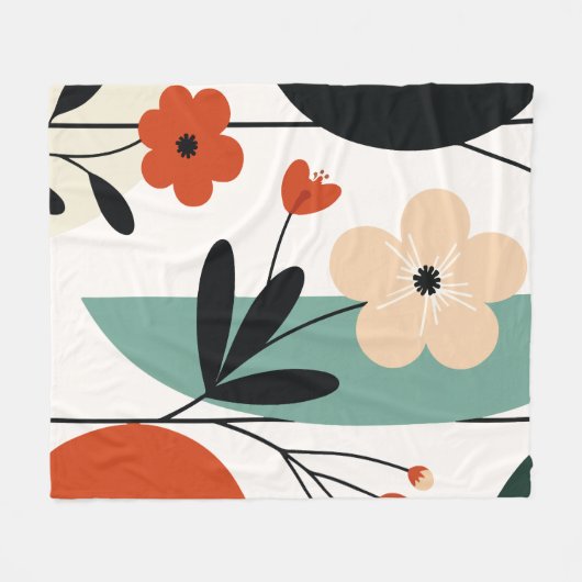 Flower abstract pattern fleece deken (Voorkant (Horizontaal))