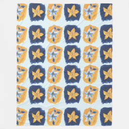 Flower abstract pattern fleece deken