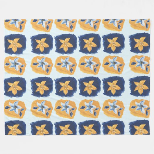 Flower abstract pattern fleece deken (Voorkant (Horizontaal))
