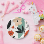 Flower abstract pattern papieren bordje (Feest)