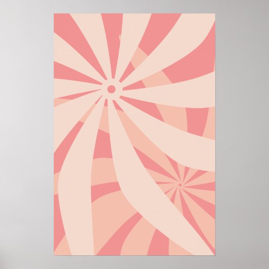 Flower Abstract Retro Pink Poster (Voorkant)