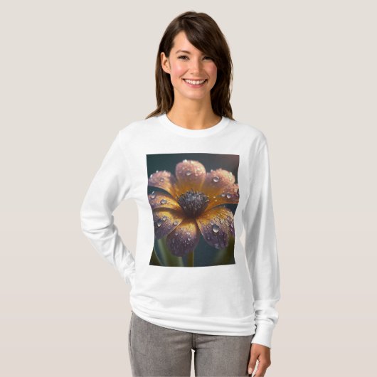 Flower Afbeelding" Full-Sleeve T-shirt voor vrouwe (Voorkant volledig)