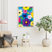 Flower All Over Print Waterverf Poster