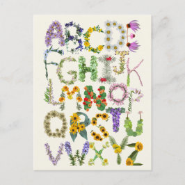 Flower Alphabet Kinder Terug naar School Teacher Briefkaart