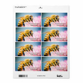 Flower and Bee gepersonaliseerde honing Label (Full Sheet)