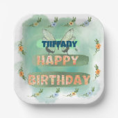 Flower and Butterfly Paper Square Bord (Voorkant)