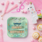 Flower and Butterfly Paper Square Bord (Feest)