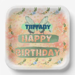 Flower and Butterfly Paper Square Bord