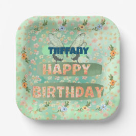 Flower and Butterfly Paper Square Bord