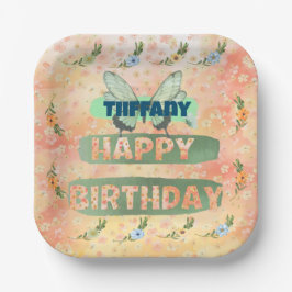 Flower and Butterfly Paper Square Bord