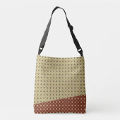 Flower and Diamond Pattern Gold Red Crossbody Tas (Achterkant)