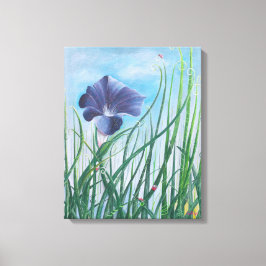Flower and Lady Bugs Canvas Afdruk