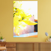 *~* Flower AP10 Yellow Peach Waterverf Flower Acr Canvas Afdruk (Insitu (Woonkamer))