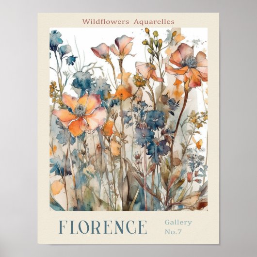 Flower Aquarelles Market Florence No. 7 Gallery Poster (Voorkant)