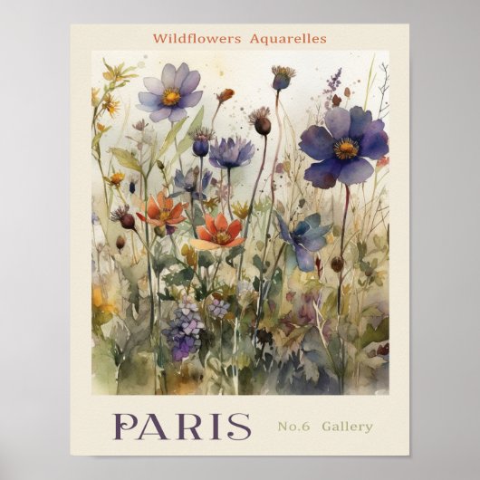 Flower Aquarelles Market Paris No. 6 Gallery Poster (Voorkant)