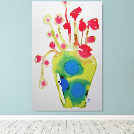Flower Arrangement Abstract schilderij Canvas Afdruk (Insitu (Houten vloer))
