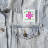 Flower Art Administrative Professionals Day Vierkante Button 5,1 Cm (In situ)