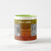 Flower Art Bouquet Lijst Persoonlijke foto Tweekleurige Koffiemok (Center)