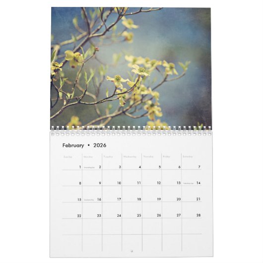 Flower Art Calendar Kalender (Feb 2026)