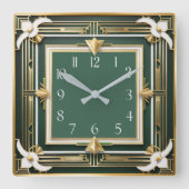 Flower Art Deco Elegant Vierkante Klok (Voorkant)