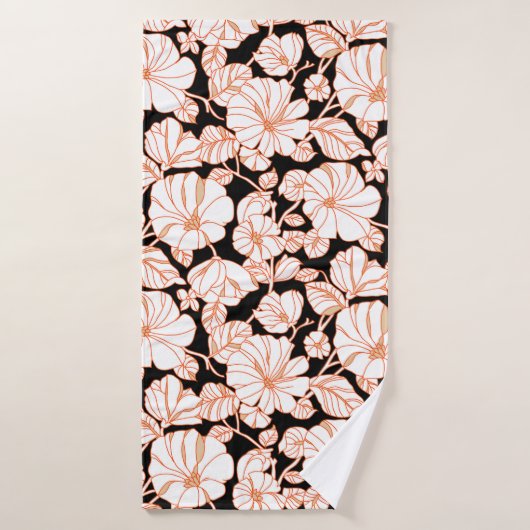 flower art design badhanddoek (Badhanddoek)