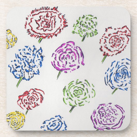 Flower Art Hard Plastic Coaster Bier Onderzetter (Voorkant)